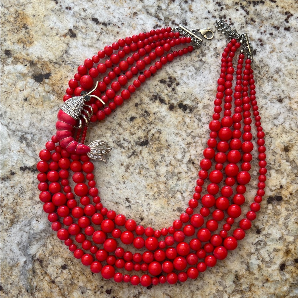Red Lobster Statement Necklace